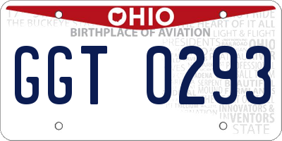 OH license plate GGT0293