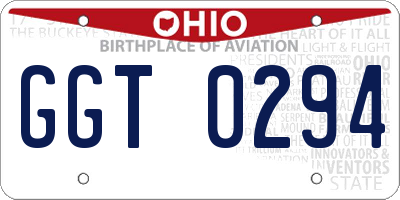 OH license plate GGT0294