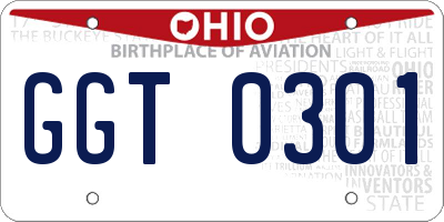 OH license plate GGT0301