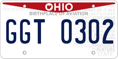 OH license plate GGT0302