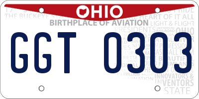 OH license plate GGT0303
