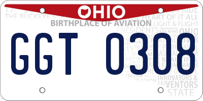 OH license plate GGT0308