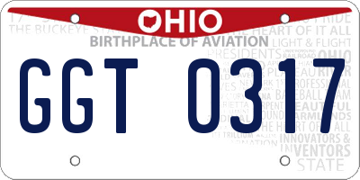 OH license plate GGT0317