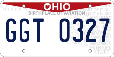 OH license plate GGT0327