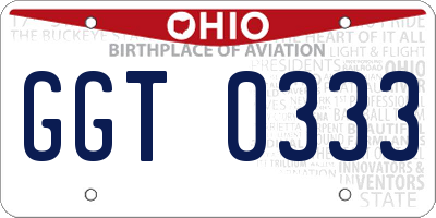 OH license plate GGT0333