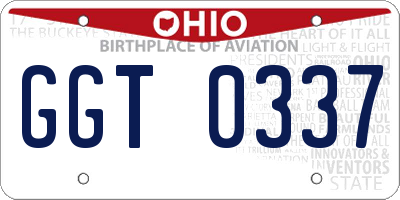 OH license plate GGT0337