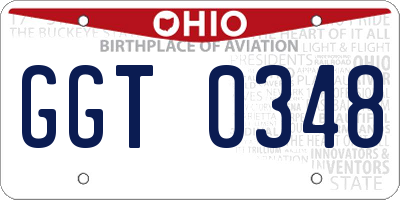 OH license plate GGT0348