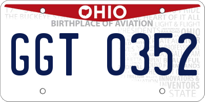 OH license plate GGT0352