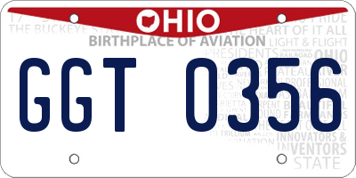 OH license plate GGT0356