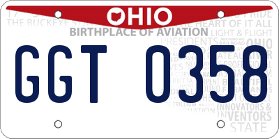 OH license plate GGT0358