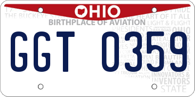 OH license plate GGT0359