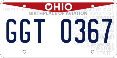 OH license plate GGT0367