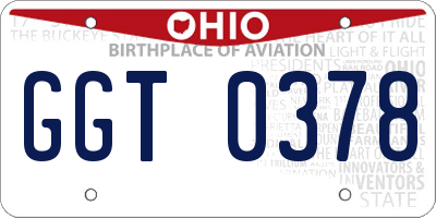 OH license plate GGT0378