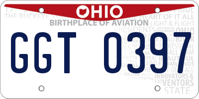 OH license plate GGT0397