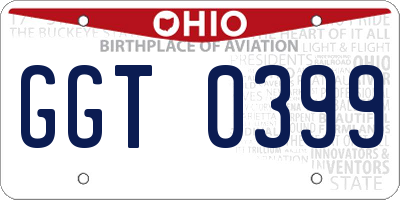 OH license plate GGT0399
