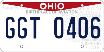 OH license plate GGT0406