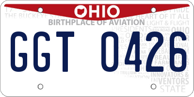 OH license plate GGT0426
