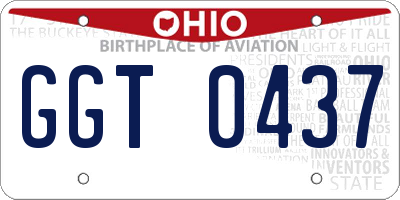 OH license plate GGT0437