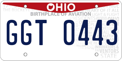 OH license plate GGT0443
