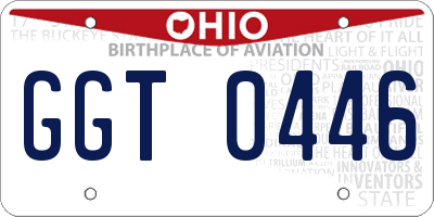 OH license plate GGT0446