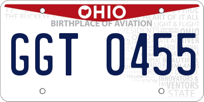 OH license plate GGT0455