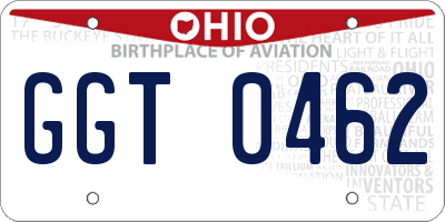 OH license plate GGT0462