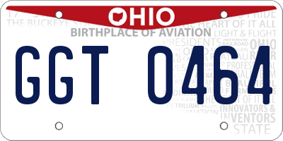 OH license plate GGT0464