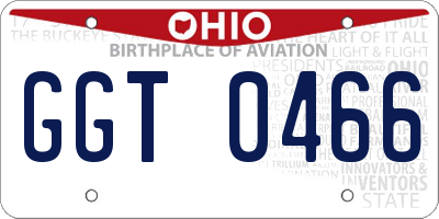 OH license plate GGT0466