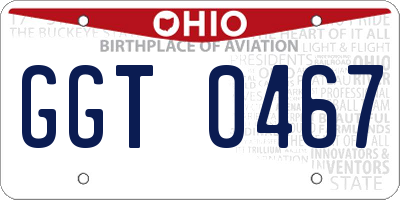 OH license plate GGT0467