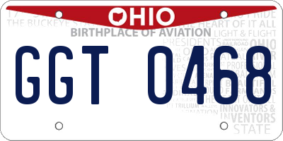 OH license plate GGT0468