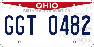 OH license plate GGT0482