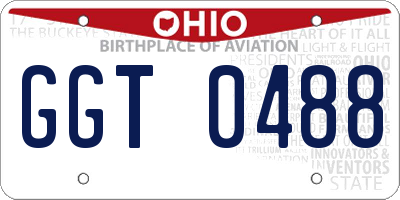 OH license plate GGT0488