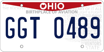 OH license plate GGT0489