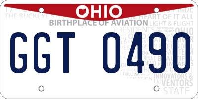 OH license plate GGT0490