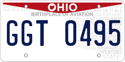 OH license plate GGT0495