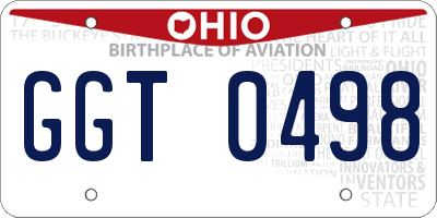 OH license plate GGT0498