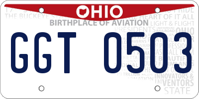OH license plate GGT0503