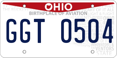 OH license plate GGT0504
