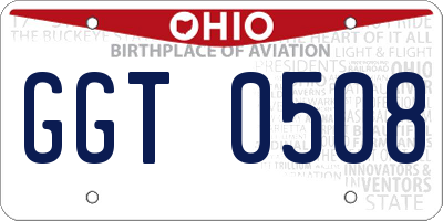 OH license plate GGT0508