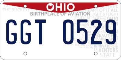 OH license plate GGT0529