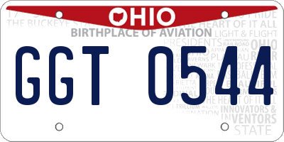 OH license plate GGT0544