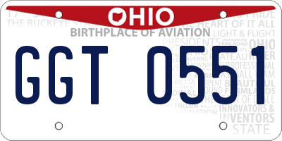 OH license plate GGT0551
