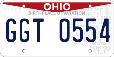 OH license plate GGT0554