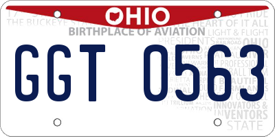 OH license plate GGT0563