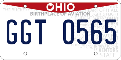 OH license plate GGT0565