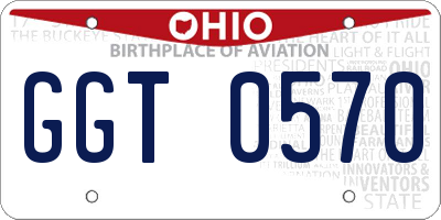 OH license plate GGT0570
