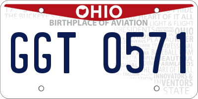 OH license plate GGT0571