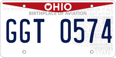 OH license plate GGT0574