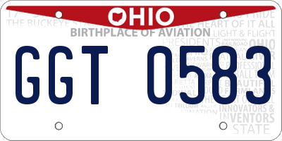 OH license plate GGT0583