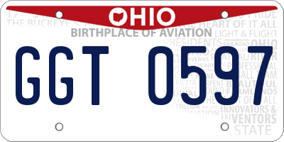 OH license plate GGT0597